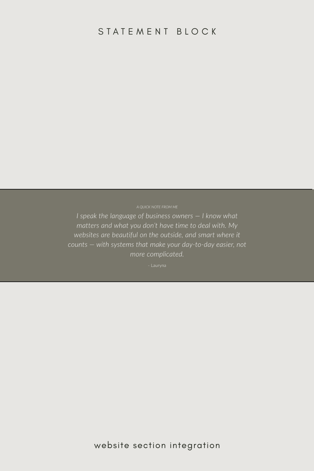 Statement Block Website Section Integration